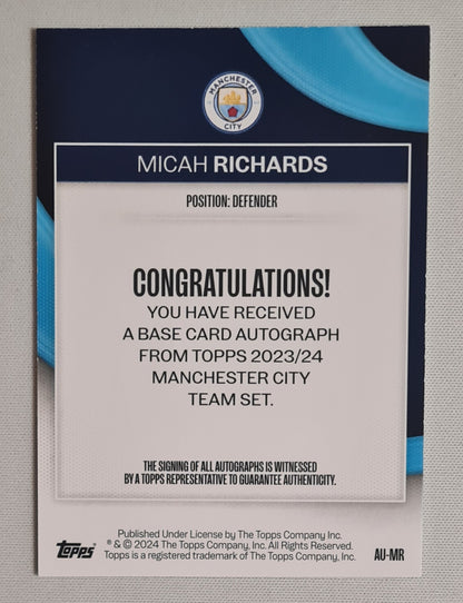 Micah Richards - 2024 Topps Manchester City Team Set Soccer #AY-MR /Autograph