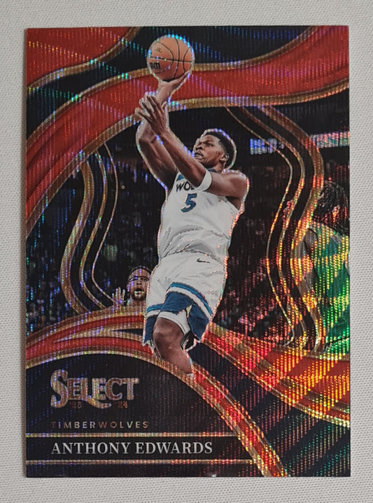 Anthony Edwards - 2023/24 Panini Select Basketball NBA Minnesota Timberwolves #237 Red wave Concourse Prizm