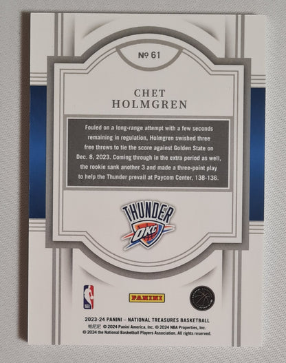 Chet Holmgren - 2023/24 Panini National Treasure Basketball NBA OKC Thunder #61 /33