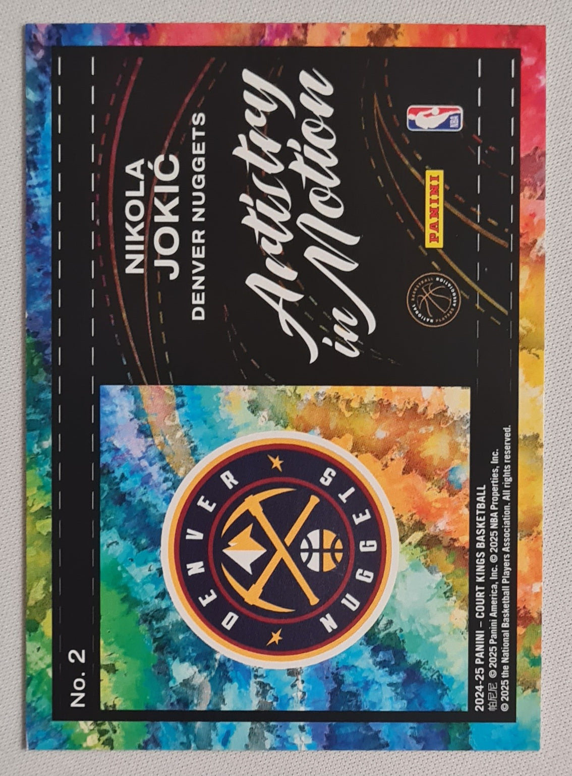 Nikola Jokic - 2024/25 Panini Court Kings Basketball NBA Denver Nuggets Artistry in Motion #2 Rare