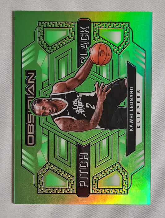 Kawhi Leonard - 2021/22 Panini Obsidian - Pitch Black - Basketball NBA LA Clippers #17 Electric Etch Green Flood