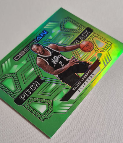 Kawhi Leonard - 2021/22 Panini Obsidian - Pitch Black - Basketball NBA LA Clippers #17 Electric Etch Green Flood