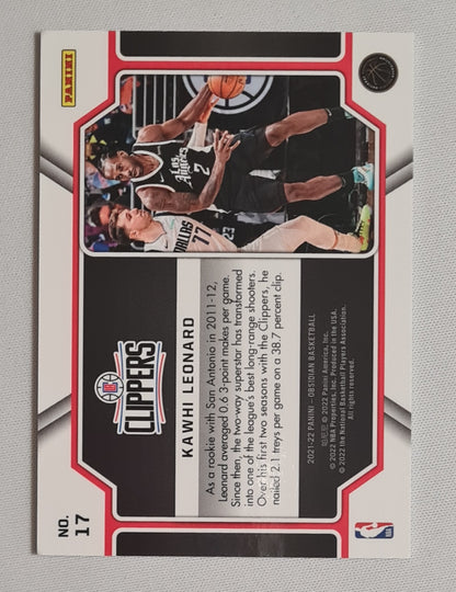 Kawhi Leonard - 2021/22 Panini Obsidian - Pitch Black - Basketball NBA LA Clippers #17 Electric Etch Green Flood