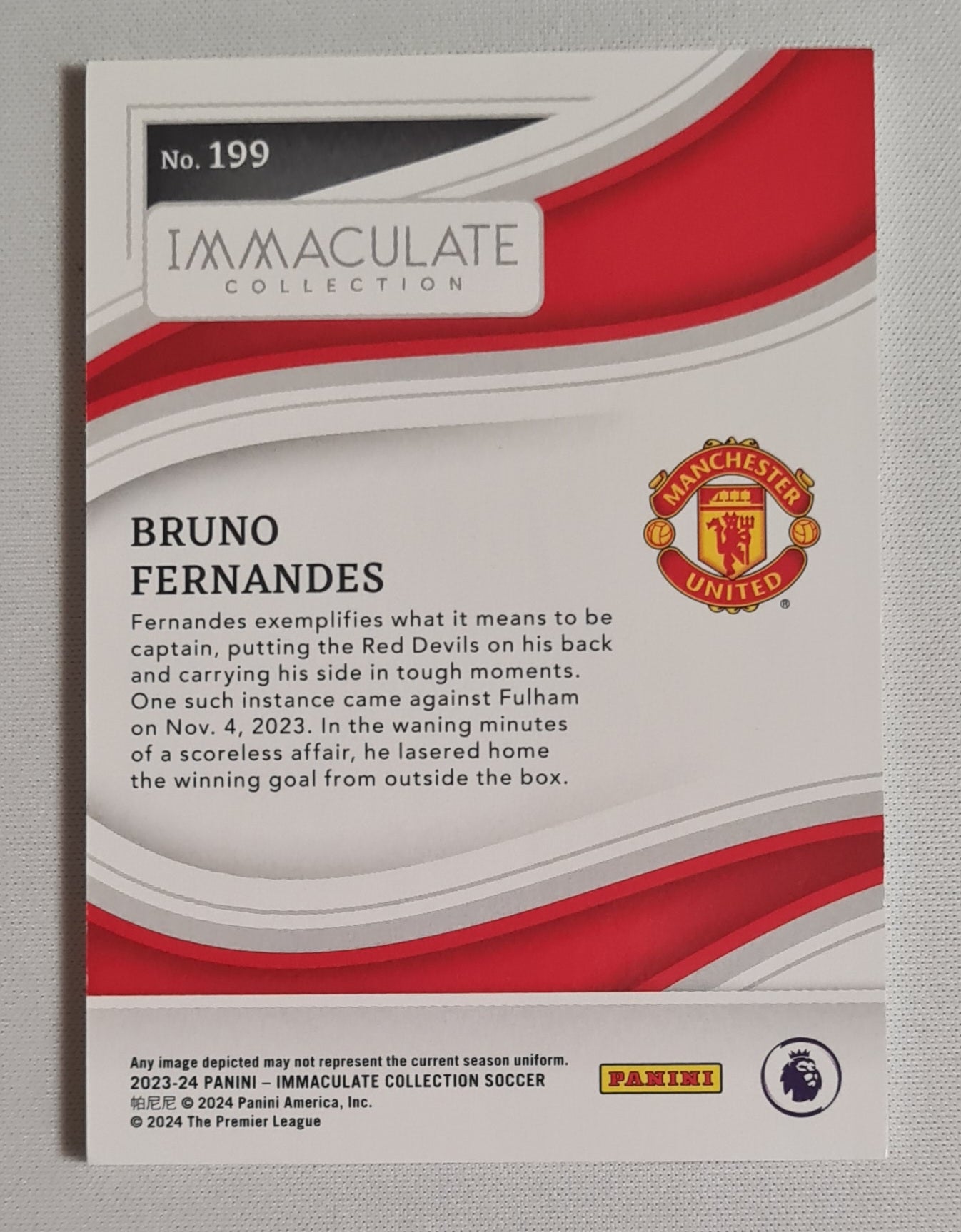 Bruno Fernandes - 2023/24 Panini Immaculate Collection Soccer Manchester United #199 /40