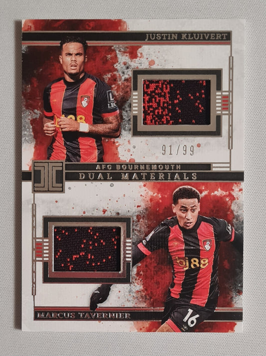 Justin Kluivert & Marcus Tavernier - 2024/25 Panini Impeccable Premier League Soccer AFC Bournemouth #DU-JMT Dual Patch /99