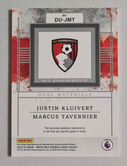 Justin Kluivert & Marcus Tavernier - 2024/25 Panini Impeccable Premier League Soccer AFC Bournemouth #DU-JMT Dual Patch /99