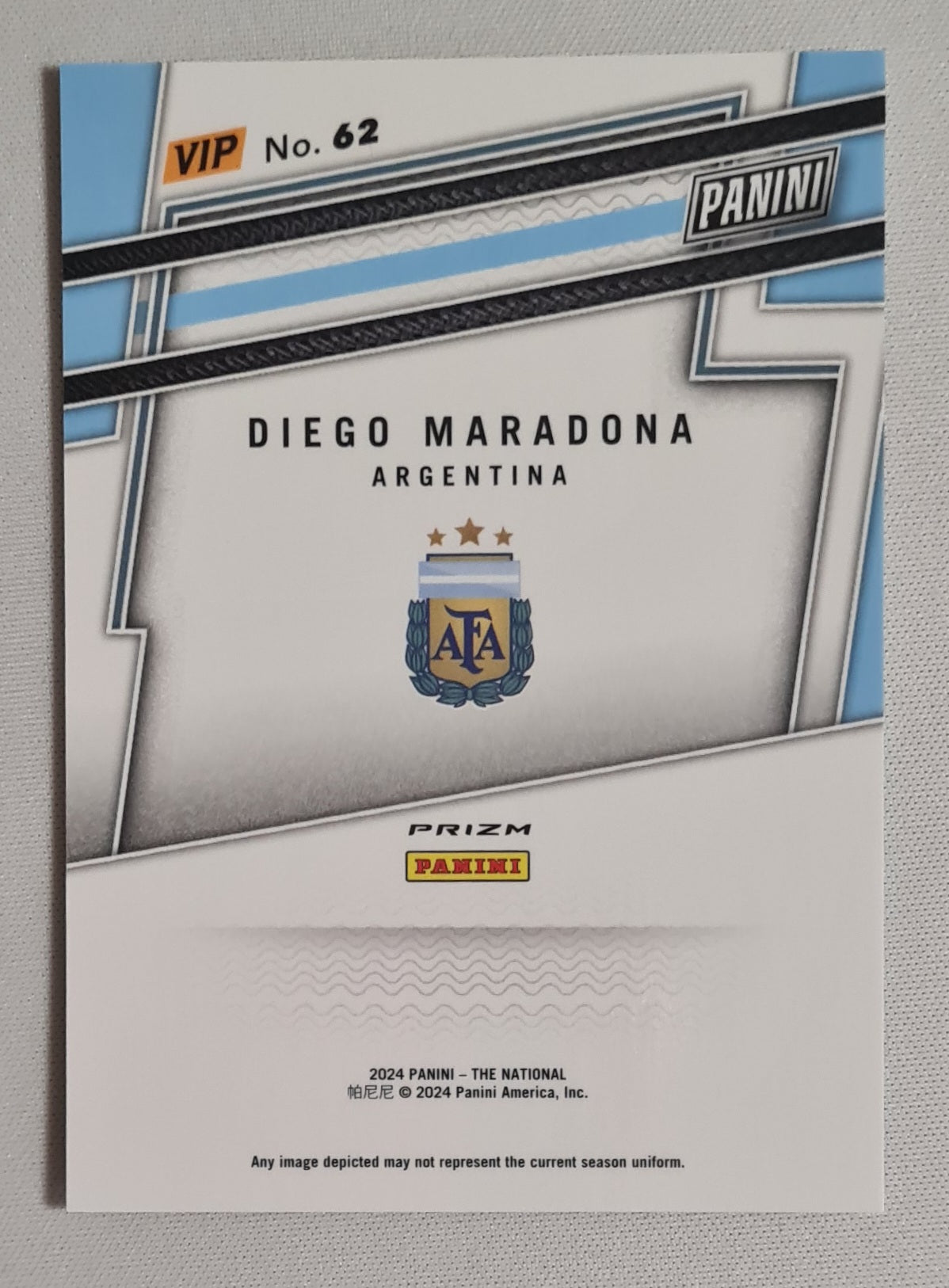 Diego Maradona - 2024 Panini The National Team Argentina Convention VIP Gold #62 Hyper Prizm