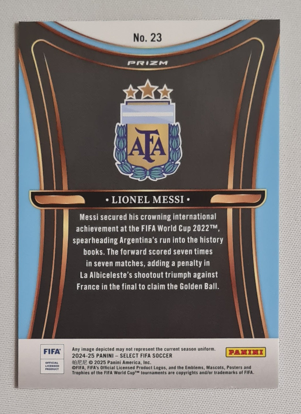 Lionel Messi - 2024/25 Panini Select FIFA Soccer Argentina - Unstoppable - #23 Refractor
