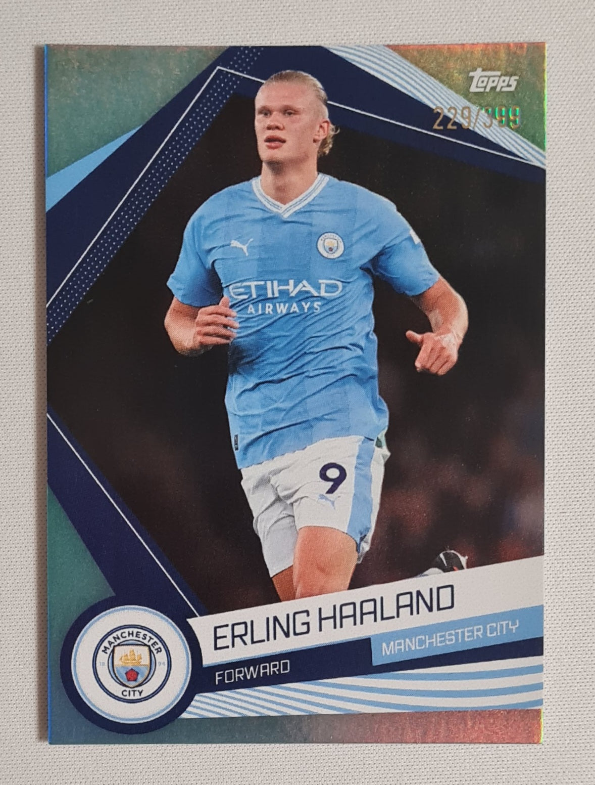 Erling Haaland - 2023 Topps Soccer Manchester City #Man-20 Aqua Refractor /399
