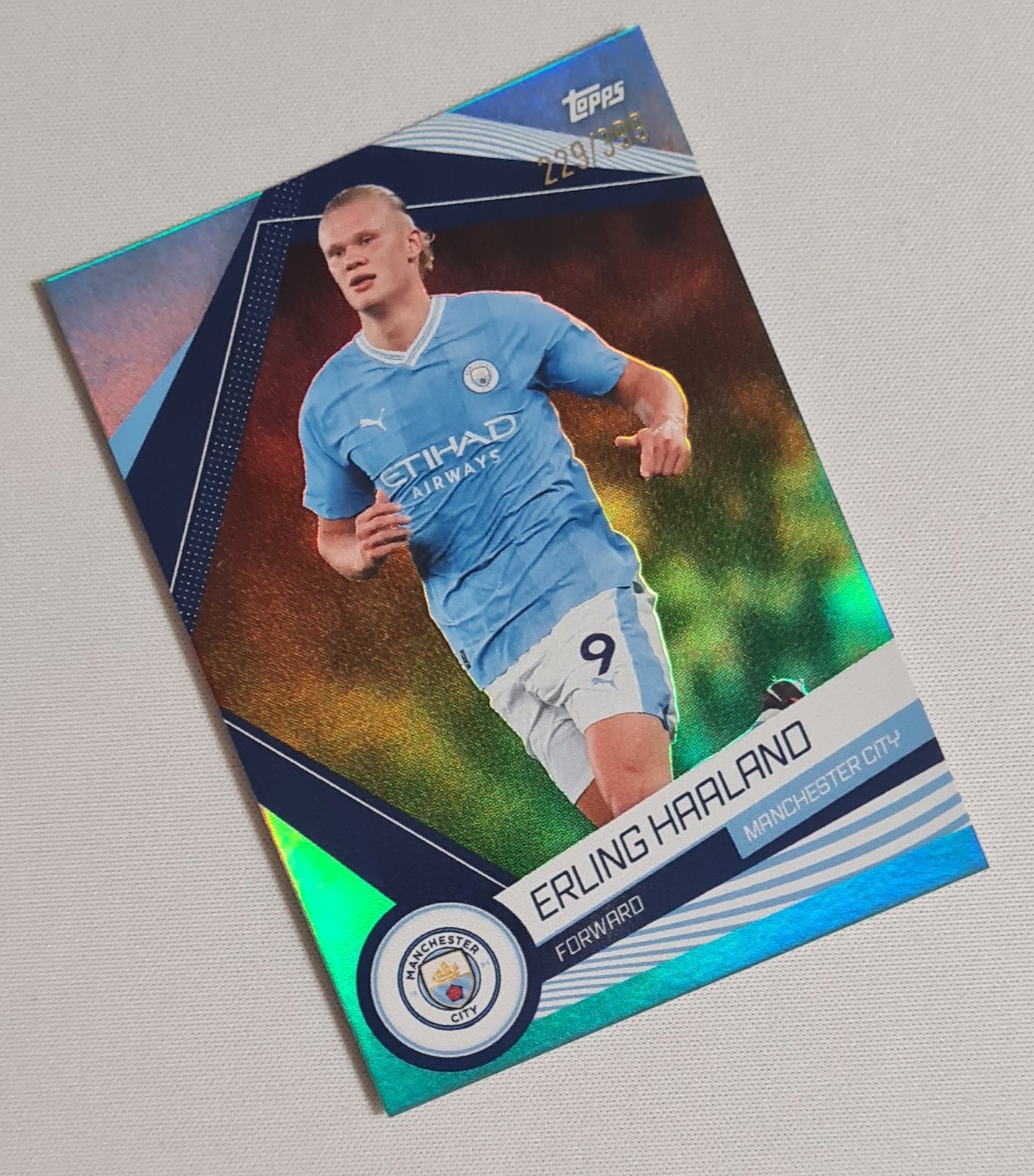 Erling Haaland - 2023 Topps Soccer Manchester City #Man-20 Aqua Refractor /399