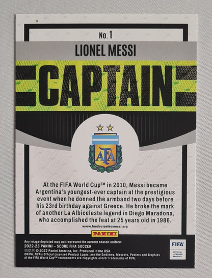 Lionel Messi - 2022/23 Panini Score FIFA Soccer Argentina Captain #1