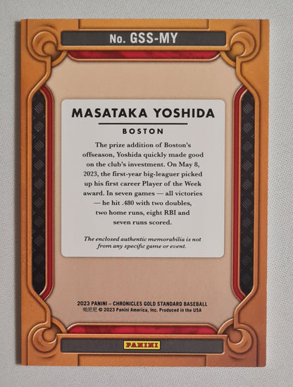 Masataka Yoshida - 2023 Panini Chronicles Gold Standard Baseball MLB Boston Red Sox (RC) #GSS-MY /Patch