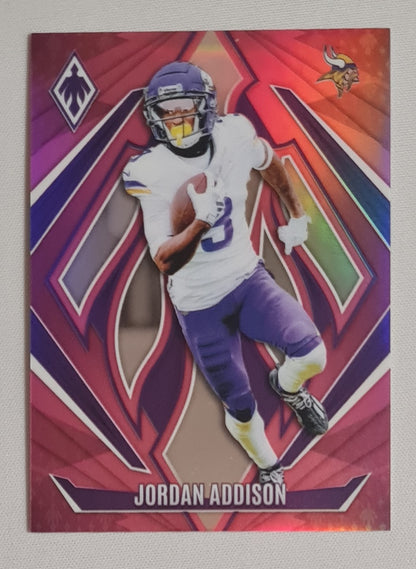 Jordan Addison - 2024 Panini Phoenix Football NFL Minnesota Vikings #84  Pink Fade /40
