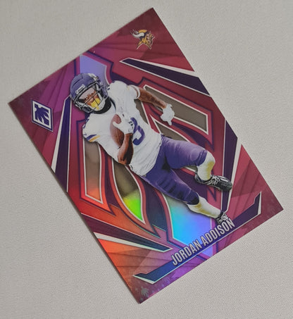 Jordan Addison - 2024 Panini Phoenix Football NFL Minnesota Vikings #84  Pink Fade /40
