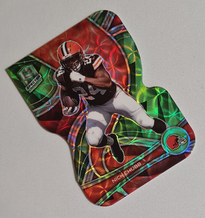 Nick Chubb - 2022 Panini Spectra Football NFL Cleveland Browns #23 Die Cut Neon Green Prizm /30