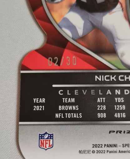 Nick Chubb - 2022 Panini Spectra Football NFL Cleveland Browns #23 Die Cut Neon Green Prizm /30