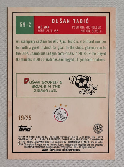 Dusan Tadic - 2023 Topps (CL) AFC Ajax #59-2 Gold Refractor /25