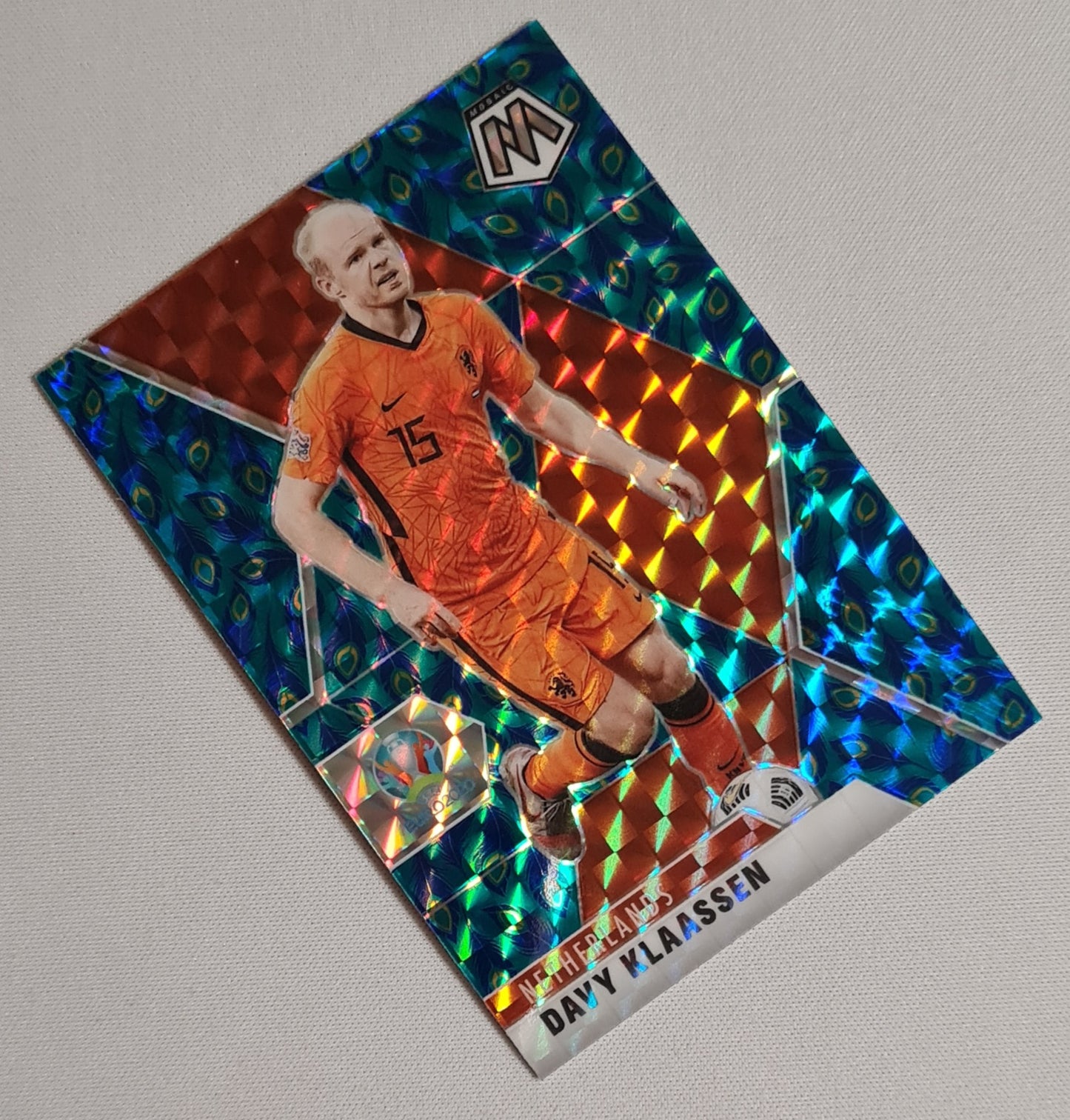 Davy Klaassen - 2021 Panini Mosaic UEFA Euro Soccer National Team KNVB Netherlands #146 Peacock Prizm