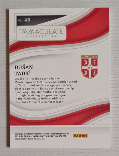 Dusan Tadic - 2023/24 Panini Immaculate Collection Soccer National Team Serbia #46 /60