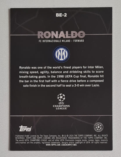 Ronaldo - 2024 Topps Chrome FC Internazionale Milano (CL) #BE-2 UEFA Shadow Etch Refractor SSP
