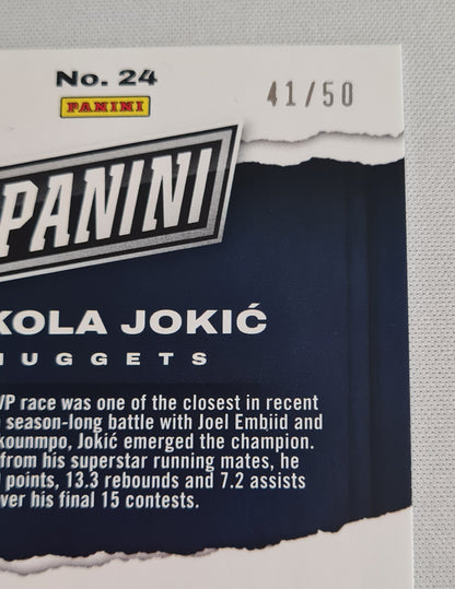 Nikola Jokic - 2022 Panini The National NBA Basketball Denver Nuggets #24 Blue Foil /50