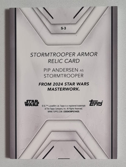 Stormtrooper Armor - 2024 Topps Star Wars Relic Card - Pip Anderson as Stormtrooper #S-3