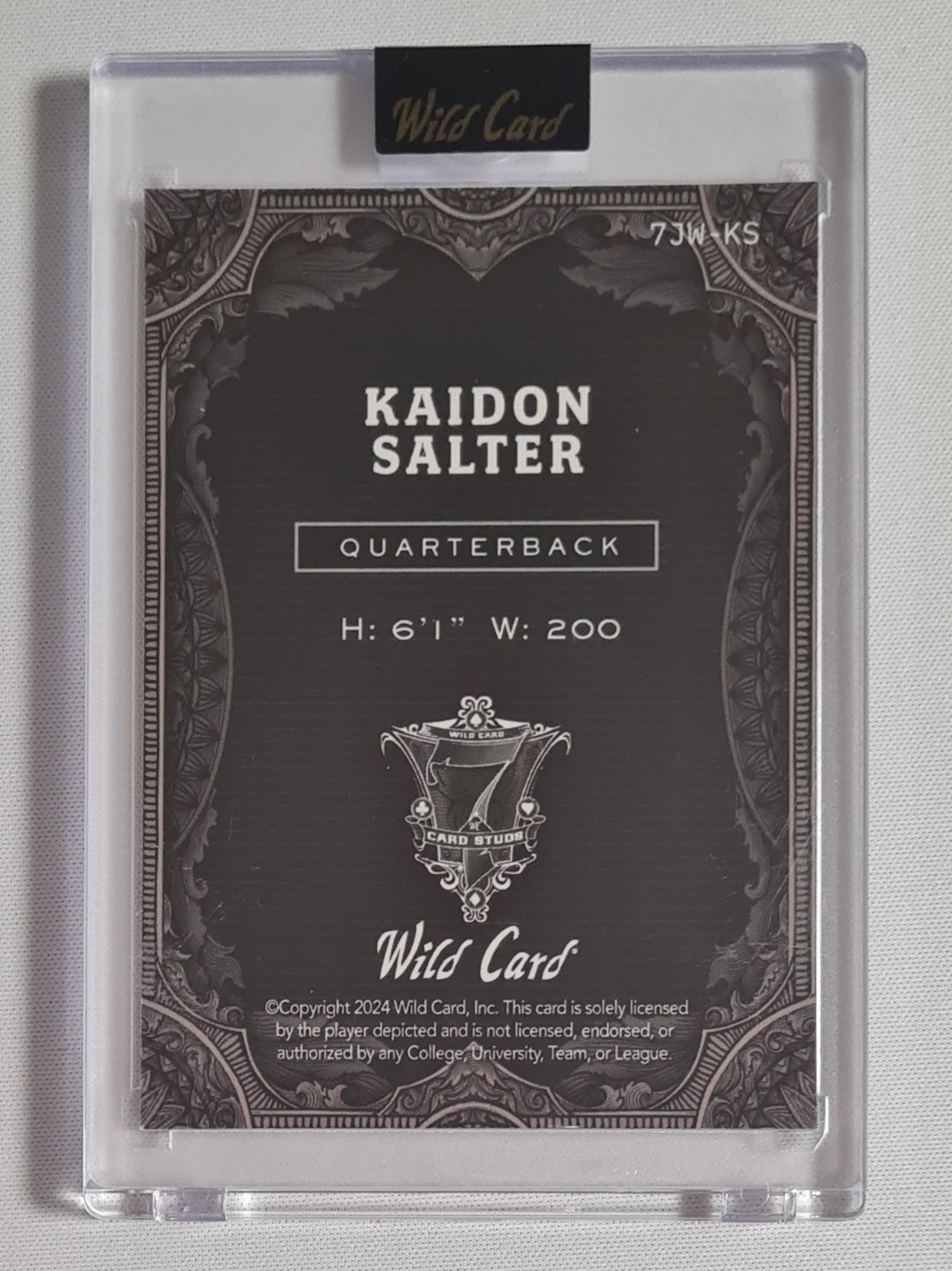 Kaidon Salter - 2024 Wild Card - Joker - Football 1/1  #7JW-KS