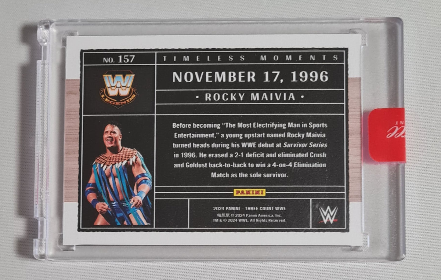 Rocky Maivia - 2024 Panini Three Count WWE Wrestling Timeless Memories #157 /40