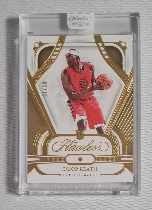 Duop Reath - 2023/24 Panini Flawless Basketball NBA Portland Trailblazers #66 /10 + Flawless Diamond