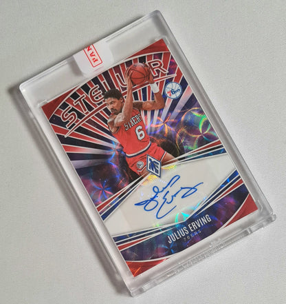 Julius Erving - 2023/24 Panini Phoenix Basketball NBA Philadelphia 76ers - Stellar - #SS-JEV /25 Autograph