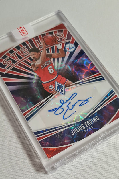 Julius Erving - 2023/24 Panini Phoenix Basketball NBA Philadelphia 76ers - Stellar - #SS-JEV /25 Autograph