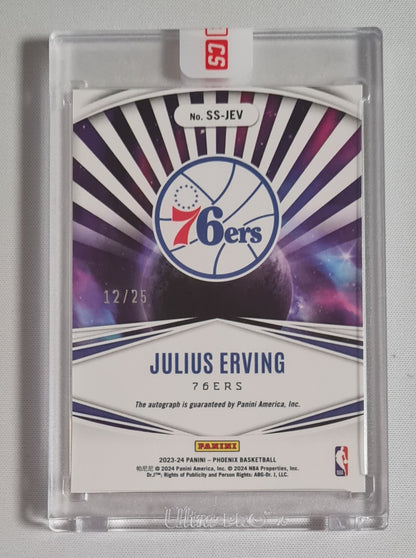 Julius Erving - 2023/24 Panini Phoenix Basketball NBA Philadelphia 76ers - Stellar - #SS-JEV /25 Autograph