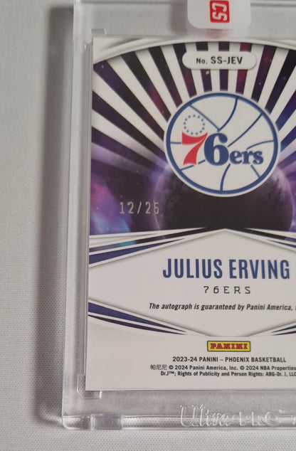 Julius Erving - 2023/24 Panini Phoenix Basketball NBA Philadelphia 76ers - Stellar - #SS-JEV /25 Autograph