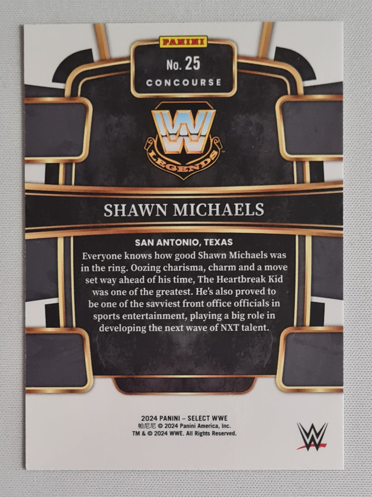 Shawn Michaels - 2024 Panini Select WWE Wrestling Legends #25 Red/White/Blue Concourse