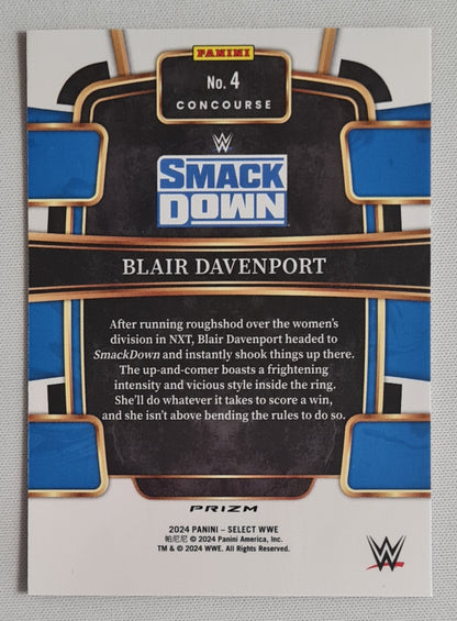 Blair Davenport - 2024 Panini Select Prizm WWE Wrestling Smack Down #4 Red/White/Blue Concourse
