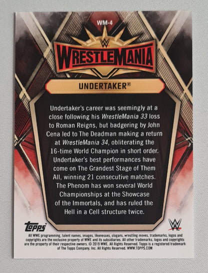 Undertaker - 2019 Topps WWE Wrestling - WrestleMania 35 - #WM-4 /199
