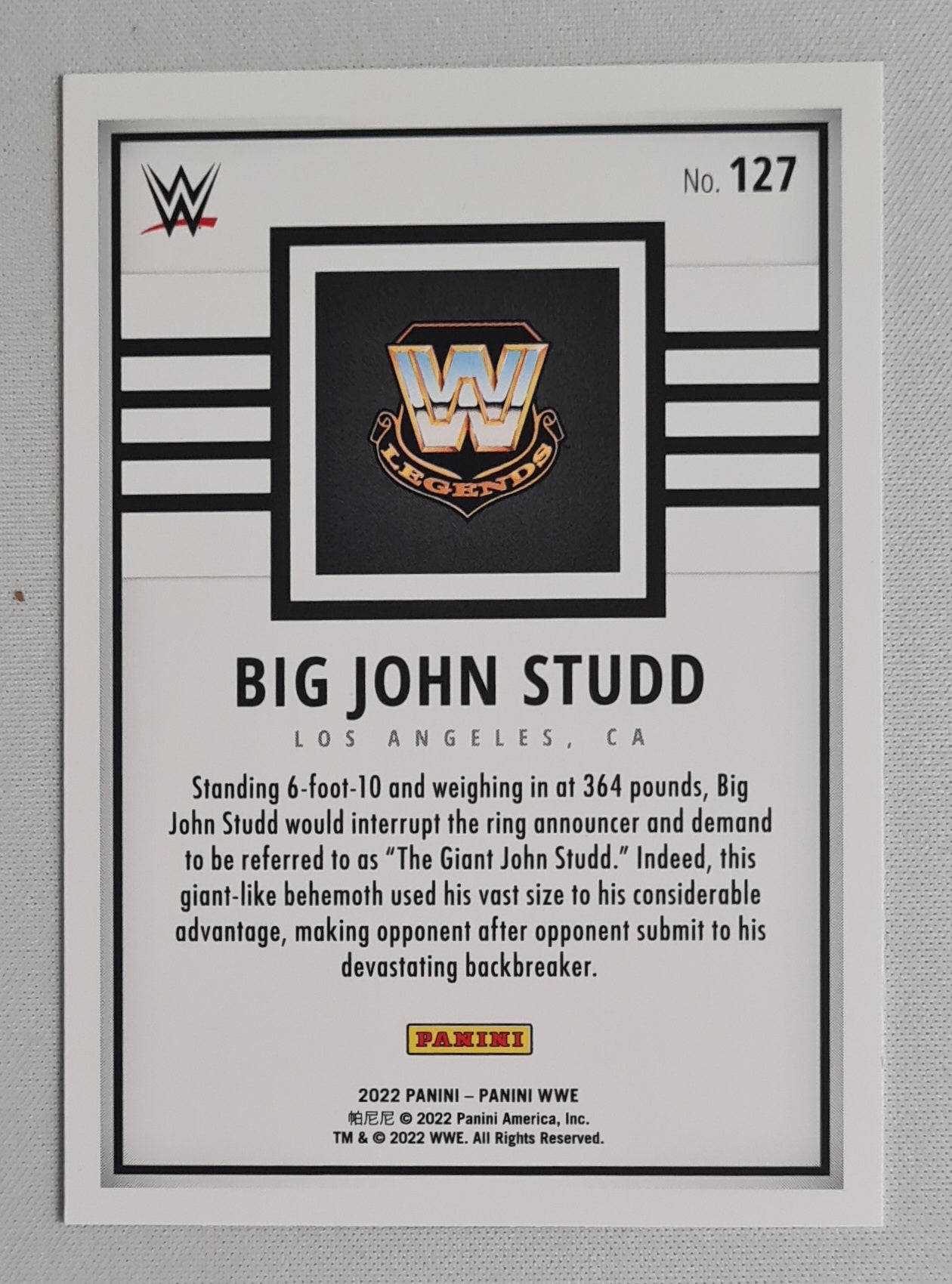 Big John Studd - 2022 Panini WWE Wrestling Legends #127