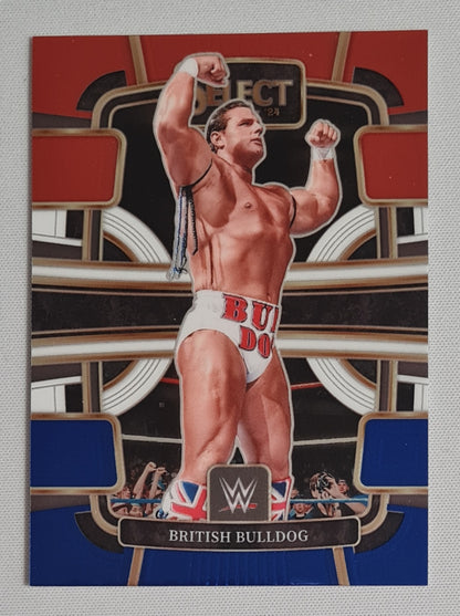 British Bulldog - 2024 Panini Select WWE Wrestling #69 Red/White/Blue Prizm Concourse