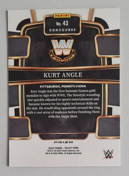 Kurt Angle - 2024 Panini Select WWE Wrestling #43 Red/White/Blue Prizm Concourse