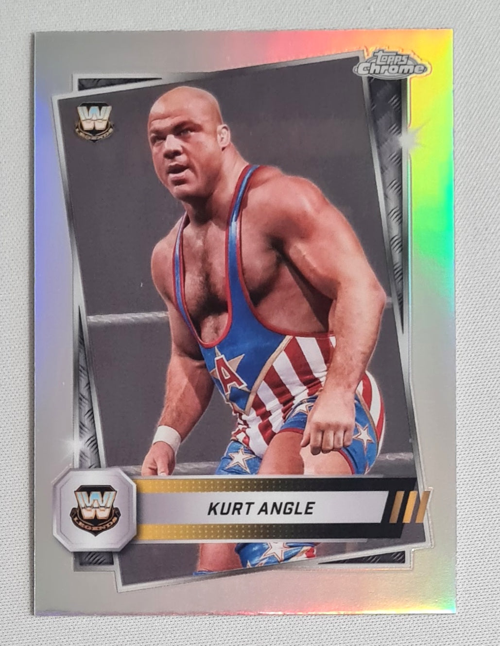 Kurt Angle - 2025 Topps Chrome WWE Wrestling Legends #8 Silver Refractor