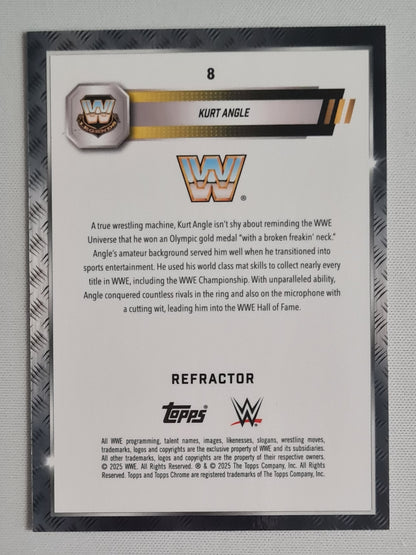Kurt Angle - 2025 Topps Chrome WWE Wrestling Legends #8 Silver Refractor