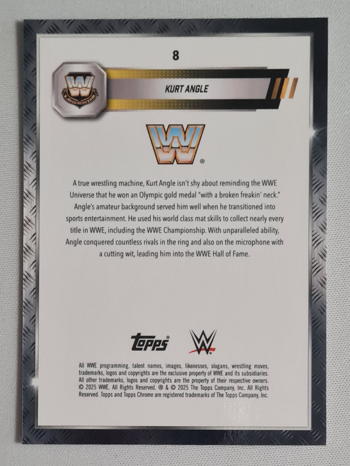 Kurt Angle - 2025 Topps Chrome WWE Wrestling Legends #8 checkerboard