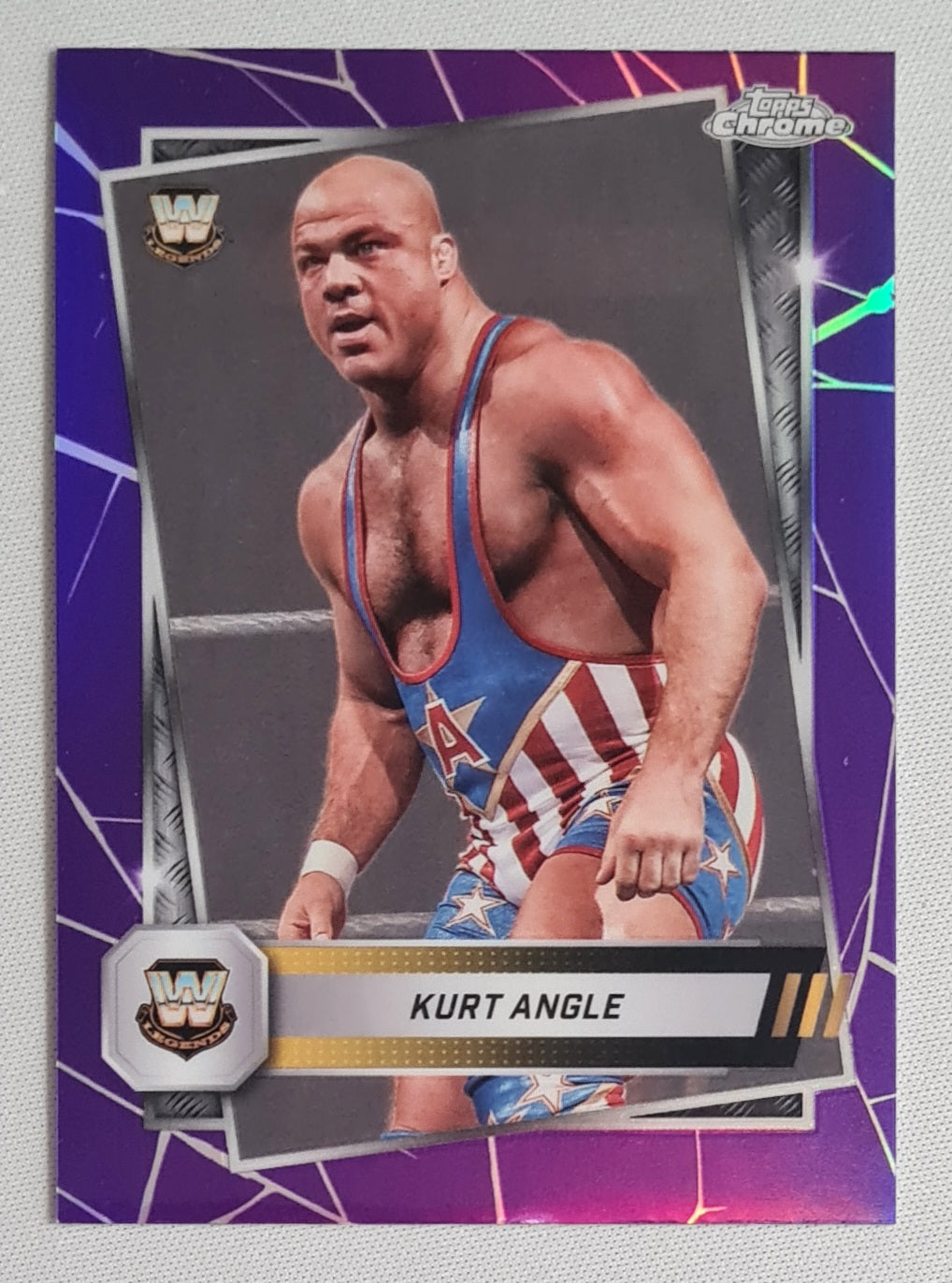 Kurt Angle - 2025 Topps Chrome WWE Wrestling Legends #8 Purple Refractor