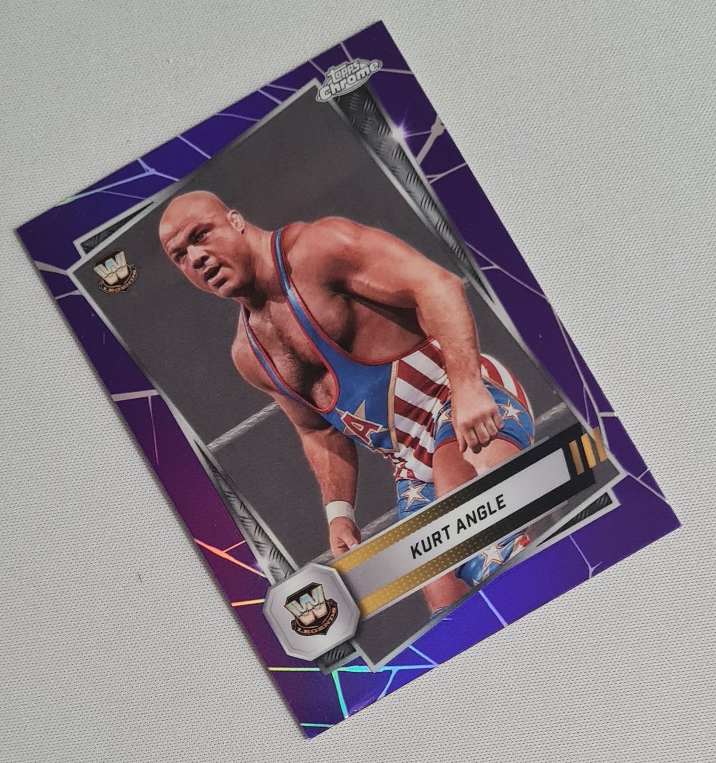 Kurt Angle - 2025 Topps Chrome WWE Wrestling Legends #8 Purple Refractor
