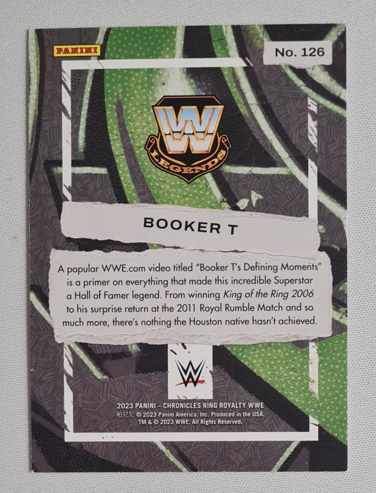 Booker T - 2023 Panini Chronicles Ring Royalty WWE Wrestling Legends #126