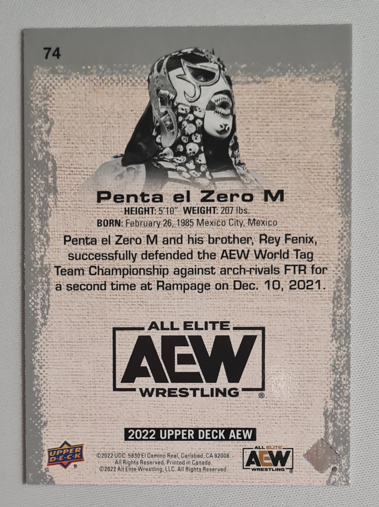 Penta el Zero M - 2022 Upper Deck - All Elite AEW Wrestling - #74 Gold