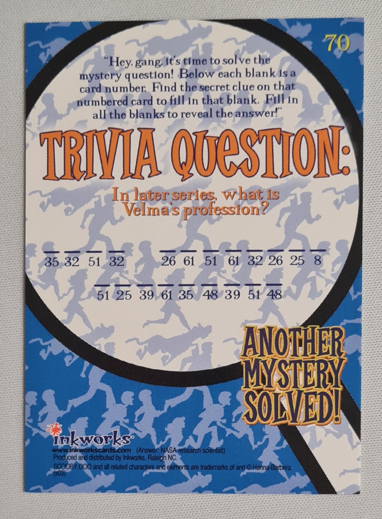 Scooby-Doo! - 2003 Inkworks Another Mystery Solved! - Mysteries and Monsters Trading Card #70