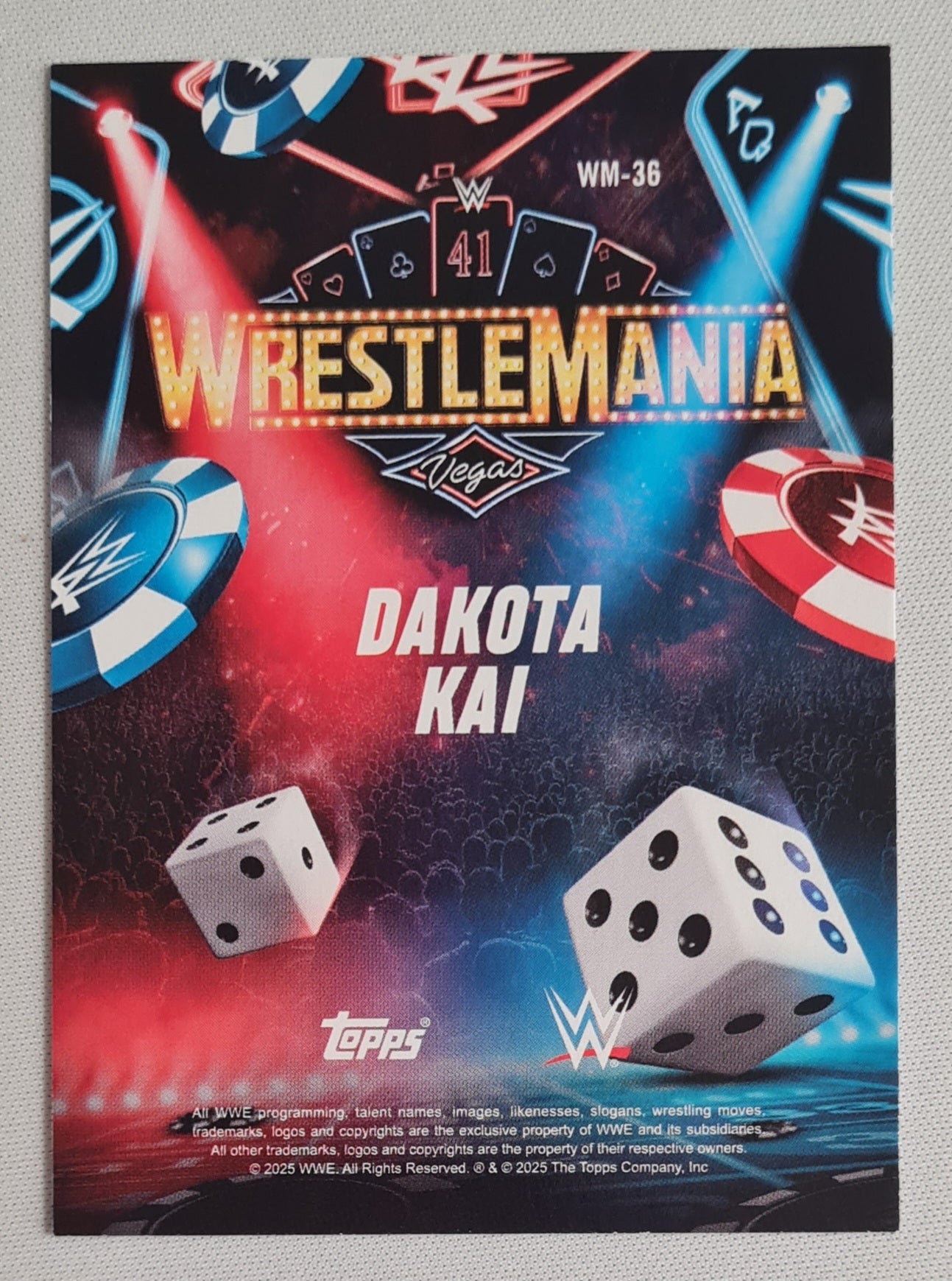 Dakota Kai - 2025 Topps WWE Wrestling - WrestleMania - Las Vegas #WM-36