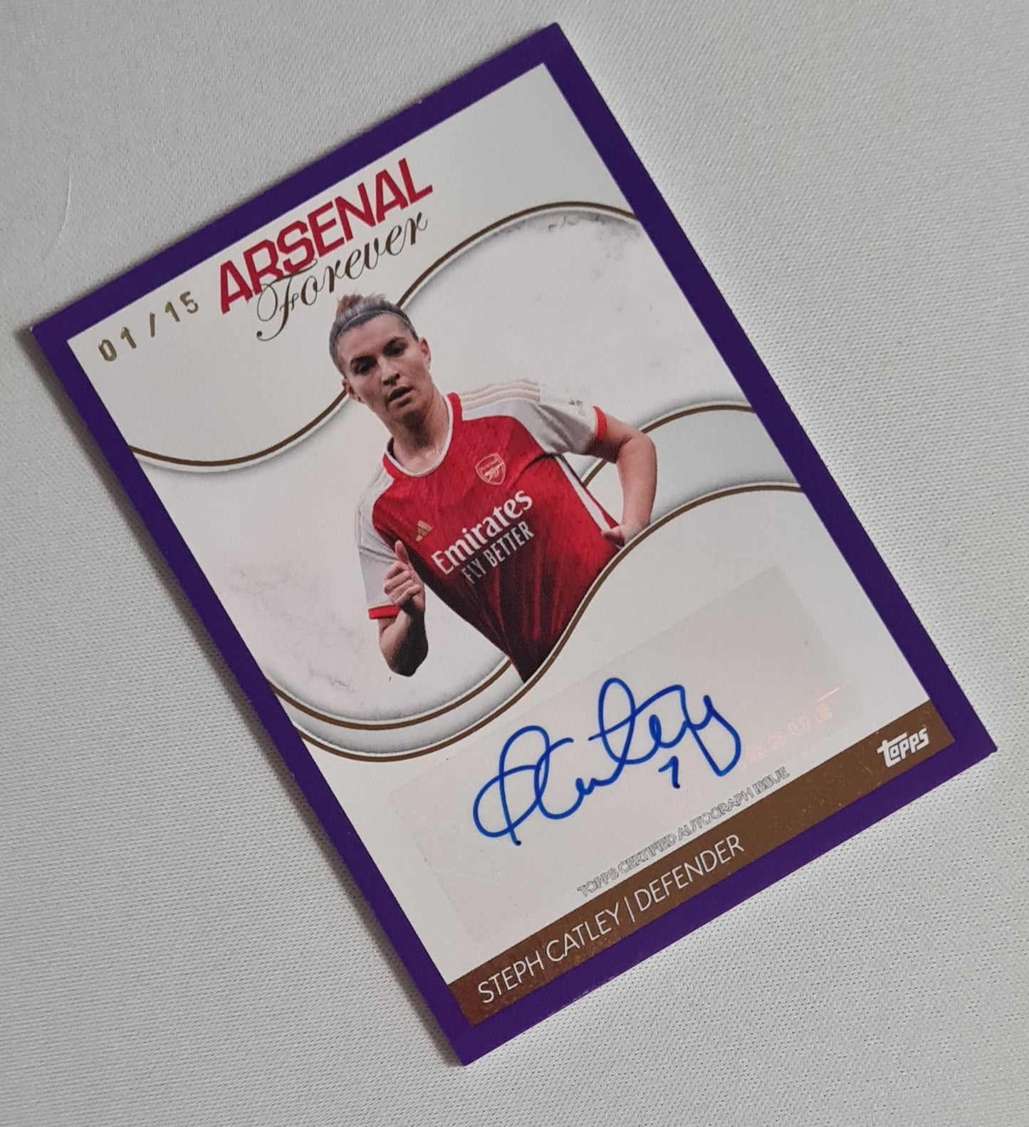 Steph Catley - 2024 Topps Certified Autograph Card Arsenal Forever #AW-SC Purple /15 Autograph