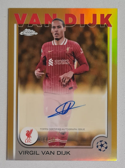 Virgil van Dijk - 2025 Topps Chrome UEFA Club Competition Liverpool FC #CA-VV Gold /50 Autograph